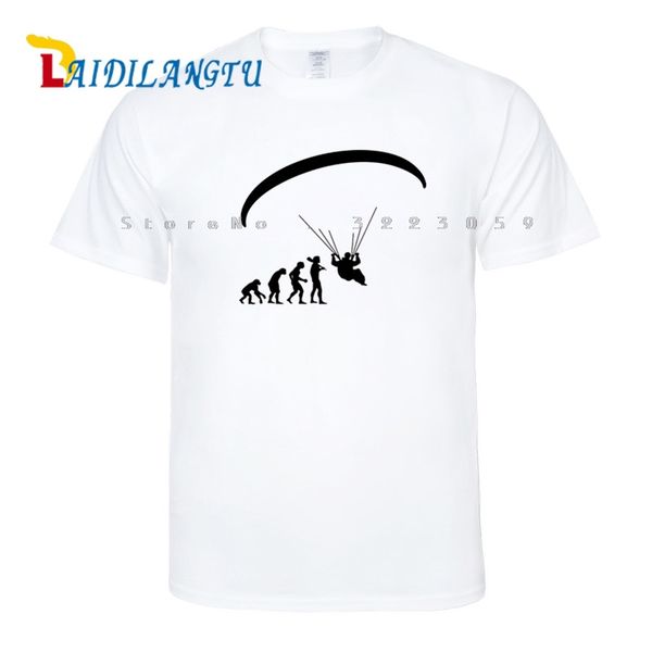 

fashion human evolution paragliding men round collar short sleeve t-shirt fashion man t-shirt tees