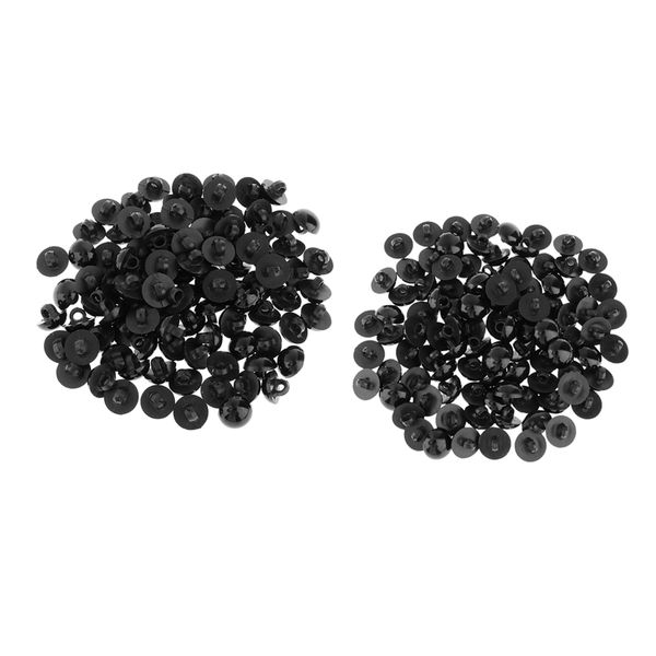 

200pcs mushroom button domed sewing animal eyes doll diy craft black 12mm 15mm