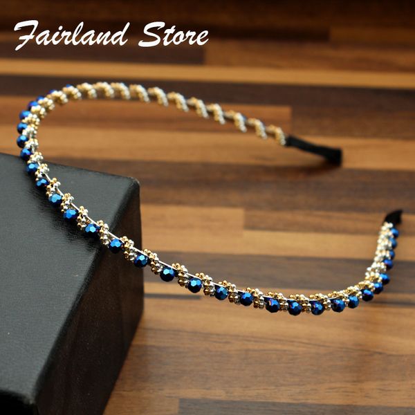 

fairland handmade модные роскошные ювелирные изделия аксессуары для волос черный и синий кристалл hairband rhinestone diamante повязка для ж, Golden;silver