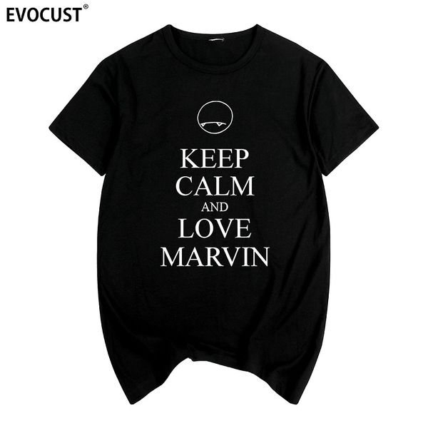 

keep calm and love marvin summer print t-shirt cotton men t shirt new women tee