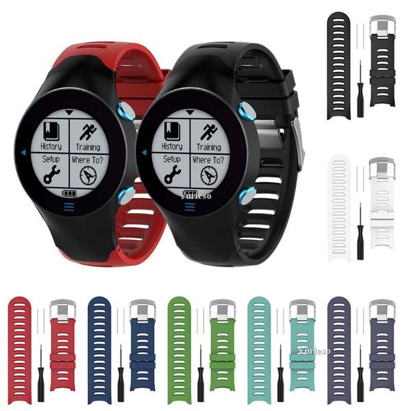 Banda de relógio de pulso de substituição de silicone para Garmin Forerunner 610 relógio inteligente com ferramentas pulseira de silicone atacado fábrica