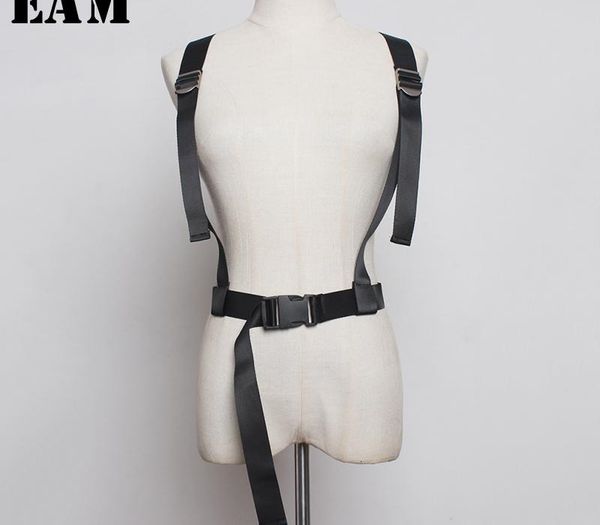 

eam] buckle split joint adjustable black strap belt personality women new fashion tide all-match spring autumn 2020 1d227, Black;brown