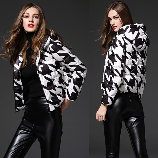 

women's down & parkas paragraphs short jacket female thin couture autumn/winter 2021 plover case ms white duck, Black