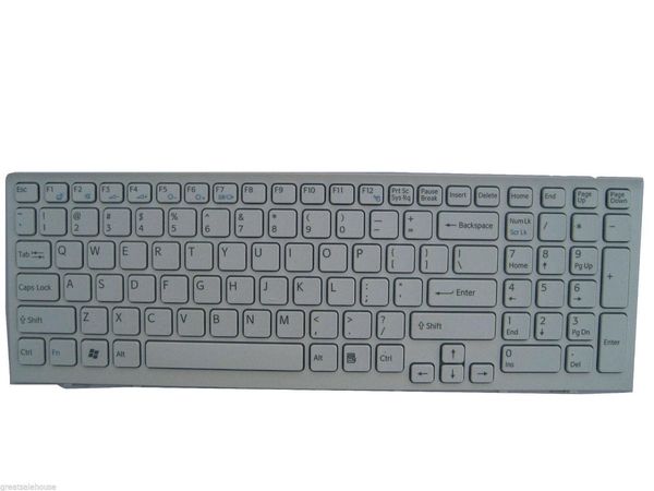 

replacement white new keyboard for sony vaio 148969211 with frame lapus