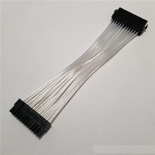 

chassis power 24pin atx motherboard 24p silver extension power cable wire cord silver 20cm