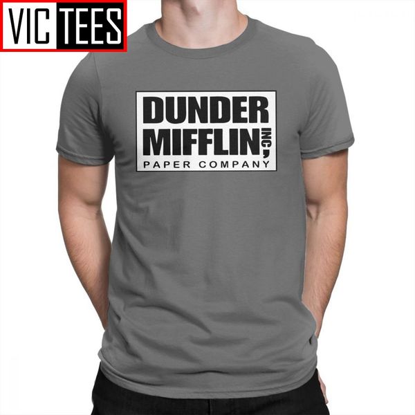 

мужские dunder mifflin бумаги компании мужские футболки vintage pure cottond tee shirt круглый воротник футболки одежда
