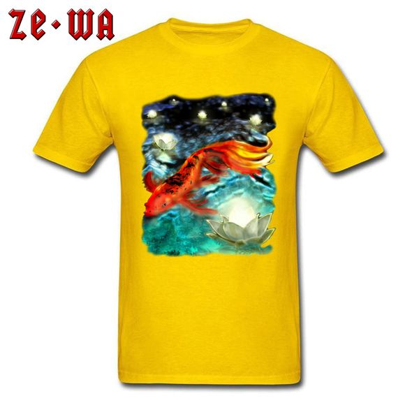 

factory wholesale custom leisure short sleeve t shirt deep wander koi pond printed tees camisa women men fashion tees