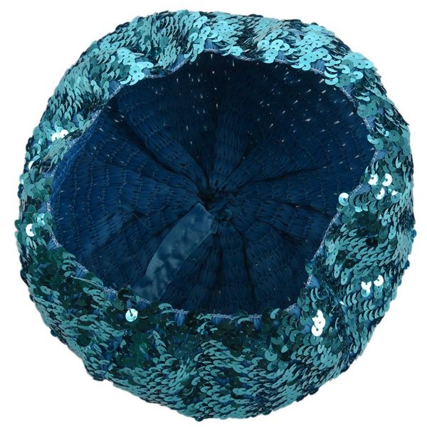 

berets lady costume stretch sparkly shining sequin beret beanie hat blue, Blue;gray