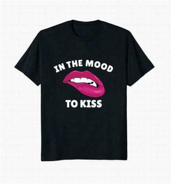 

new in the mood to kiss men's black t-shirt usa size em31 new funny tee shirt