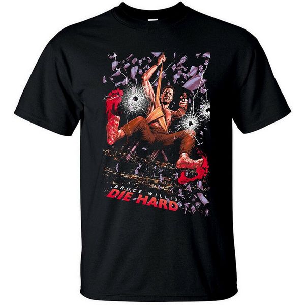 

die hard v1 bruce willis movie poster 1988 tee t shirt (black) all sizes s-5xl fitness plus size t-shirt