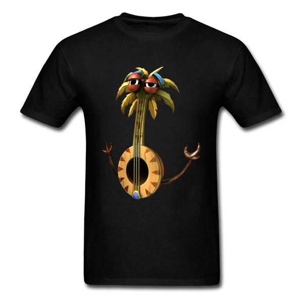 

2018 funny cartoon print banjo t-shirt men valentine's day cute design black t shirt short sleeve 3d pattern