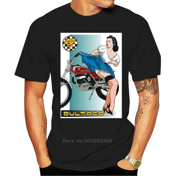 

bultaco motor girl t-shirt funny men cotton o-neck tshirt hip hop tees harajuku streetwear