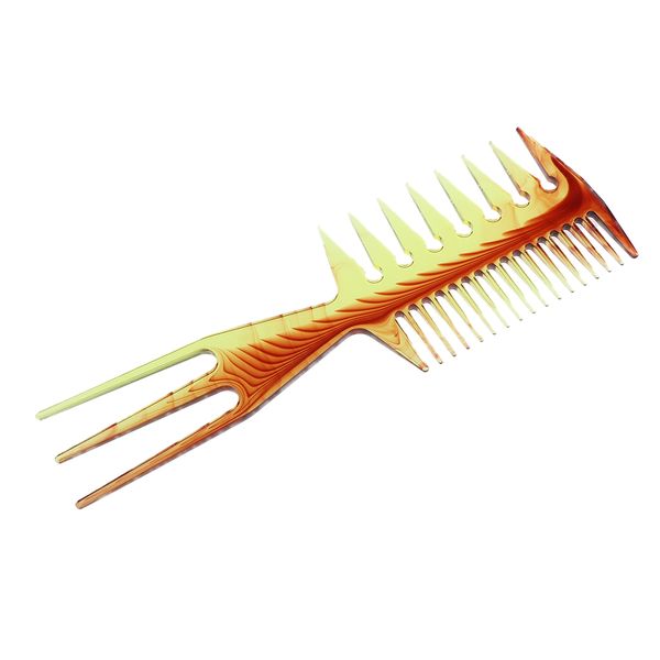 

гладкая подъемно волос салон afro волос pick brush comb, парикмахерская волос расчески кос tool (brown, Silver