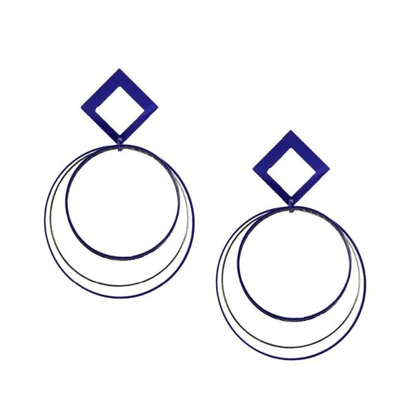 

dangle & chandelier strathspey fashion women long geometric shape earring punk big circle drop earrings pendant jewelry gift blue green colo, Silver