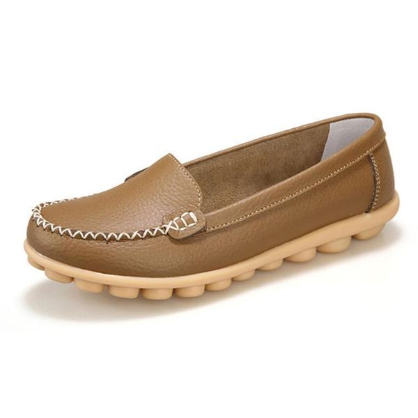 

2020 shoes woman leather women shoes flats colors footwear loafers slip on women's flat moccasins plus size 1189, Black