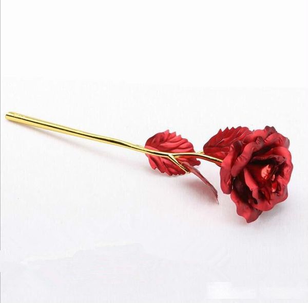

wedding 24k gold foil flowers plated rose wedding party propose decoration wedding rose supplies flower decor flores artificiales