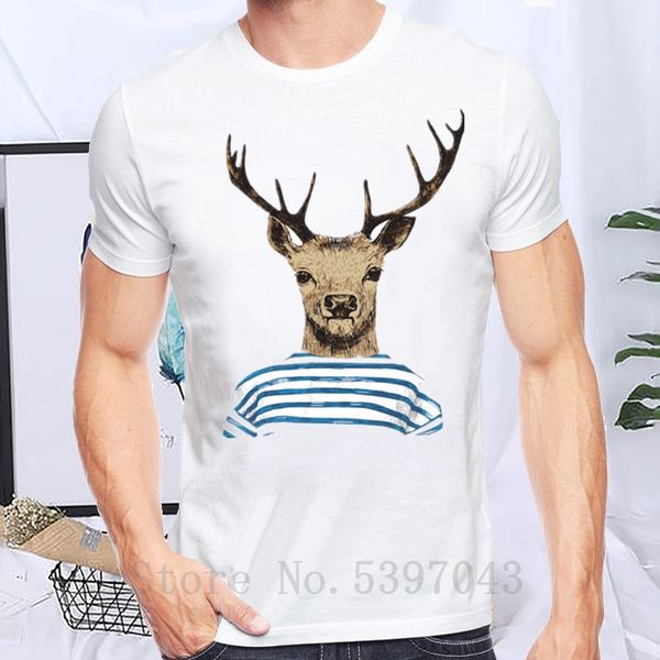

2019 brand men's tshirt mr. deer design casual printed t shirt spring short sleeve summer men's o neck slim t-shirts