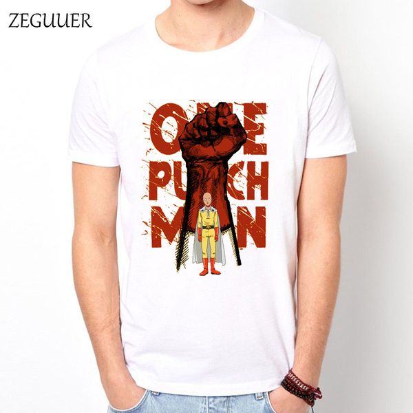 

one punch tshirt punch the novel japanese anime white short sleeve harajuku streetwear cotton men's t-shirt casual clothes