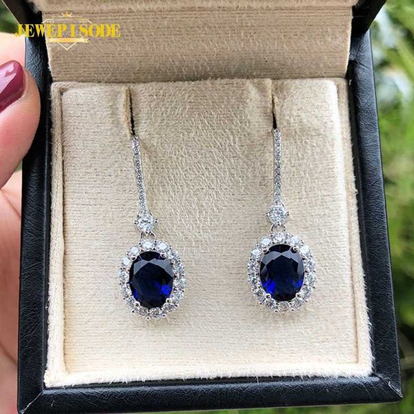 

dangle & chandelier jewepisode sapphire ruby 925 sterling silver drop earrings for women vintage anniversary female fine jewelry