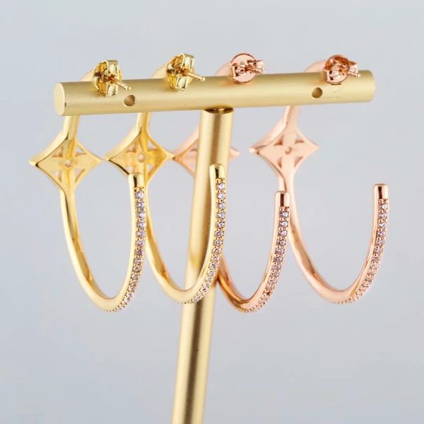 

2020 fashion earrings fashion big statement earrings flower white diamond earrings jewelry rose gold earring stainless steel jewelry, Silver