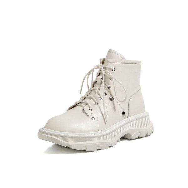 

boots autumn winter genuine leather women ankle fashion motorcycle female shoes cowhide, Black