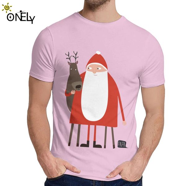 

new santa and his reindeer weihnachtsmann mit rentier homme tee shirt for men soft great t shirt crewneck