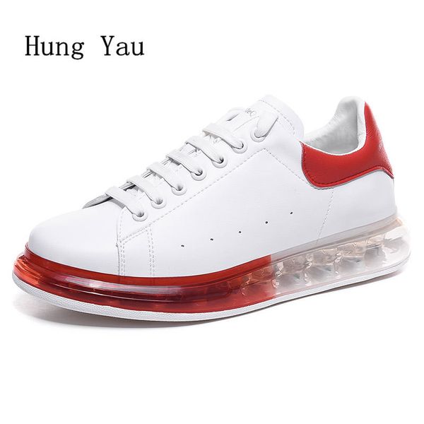 

women sneakers casual shoes flats air cushion fashion outdoor couple lace up platform lightweight walking plus size 36-46, Black