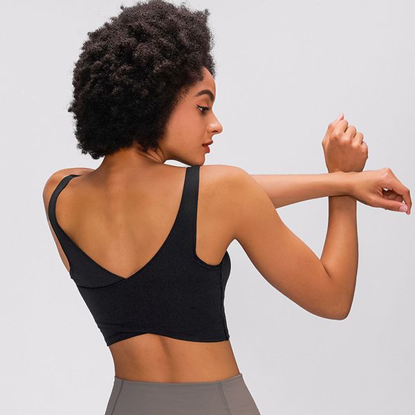 

women strap sports bra with pad cross back push up gym crop women fitness workout yoga sportswear active tank, White;black