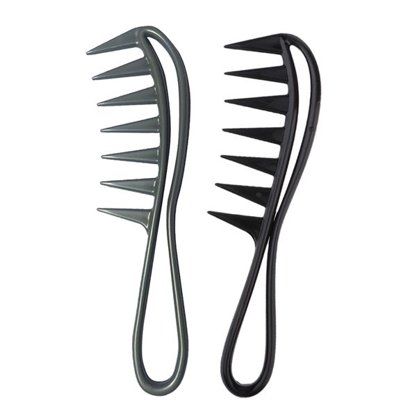 

2 pack wide tooth combs hairdressing shower comb detangling wet hair brush, Silver