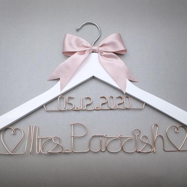 

hangers & racks custom wedding hanger personalized bridal dress with date, bridesmaid groom name gift