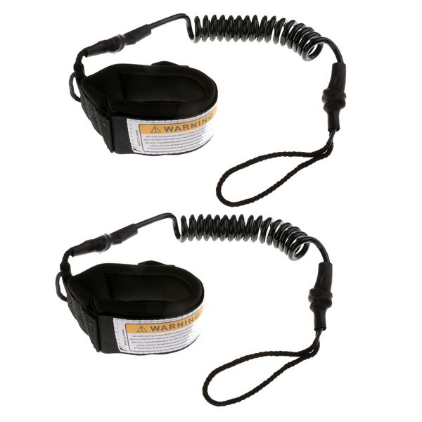 

2pc premium canoe paddle leash coiled fishing leash safety rod leash lanyard
