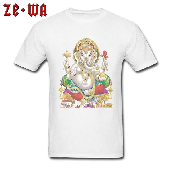 

new coming t-shirt shiva ganesha print men t shirt 3d elephant god tees crew neck cotton fashion white clothes father day