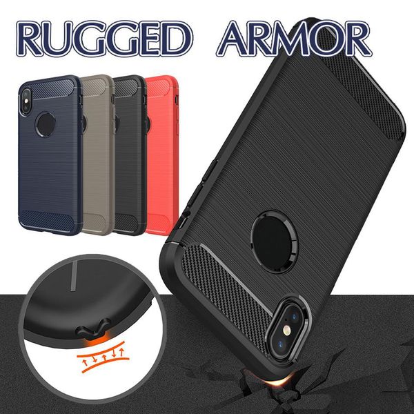 

чехол для iphone 11 pro max xs max xr galaxy note 10 s10 plus s9 case s8 plus щетки защитные углеродного волокна мобильный телефон мягкие сл
