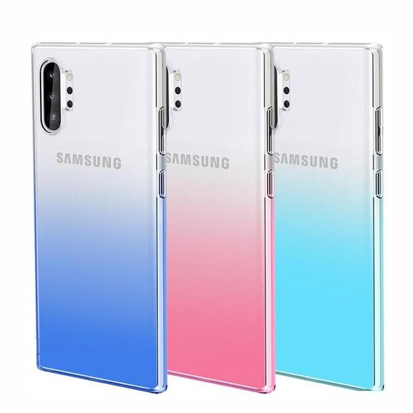 

gradient color transparent tpu shockproof phone case for samsung note10 note 10 s10 s9 s8 plus note8 note9 a10 a10e a20e a20 a30 a40 a50 a60