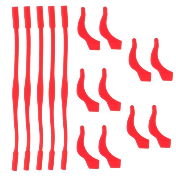 

5шт reading glasses eyeglass шея шнур ремешок с ухом захватами для детей спорта, Silver