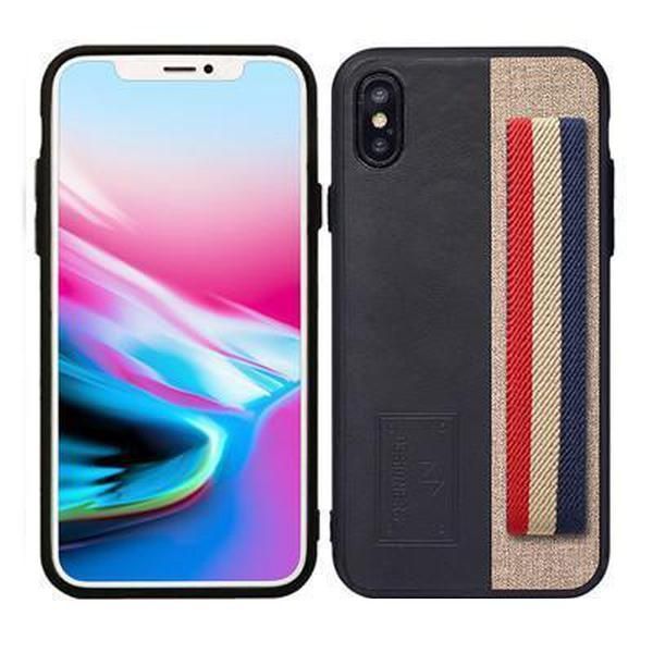 

business phone cases strip pu tpu phone back cover for iphone xs max xr 7 8 s9 s8