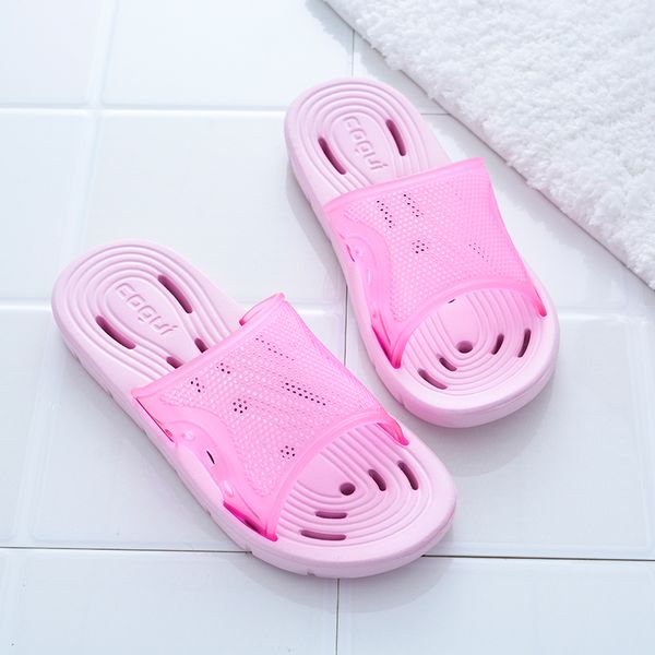 

bathroom slippers antiskid bath summer household leaky couple hollowed out women's sandals, Black