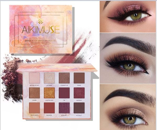 

оптовая макияж aikimuse имя любовь мрамор пламя мусс 12 цвет глаз тени лоток жемчужный матовые тени для глаз оптовой