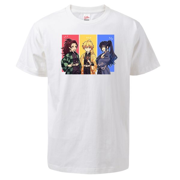 

2020 summer t-shirts demon slayer men t shirts kimetsu no yaiba tshirt men 100% cotton harajuku streetwear japan anime tee shirt