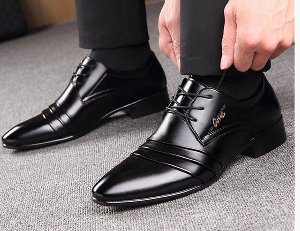 

men's shoes in spring and autumn low heel pointed end @op19, Black
