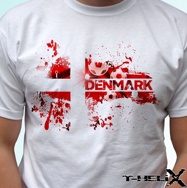

denmark football flag - white t shirt country design mens womens kids &amp baby