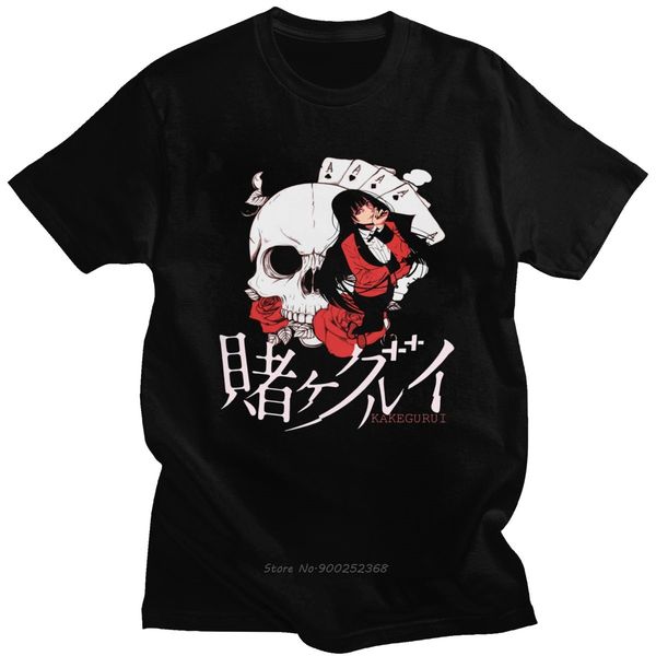 

японская манга kakegurui футболка мужчины коротким рукавом хлопок tee o-образным вырезом летняя yumeko yabami футболка компульсивным gambler