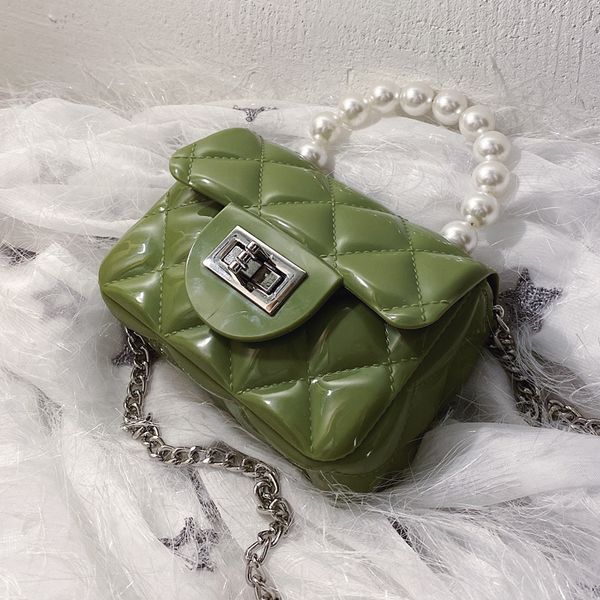 

2020 woman hand bag diamond lattice chain package jelly small exquisite small bag female all-match oblique tide satchel handbag