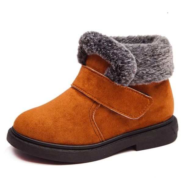 

2020 children snow boots girls suede toddler winter boots warm fur shoes for girls boys brand baby snow kids footwear, Black;grey