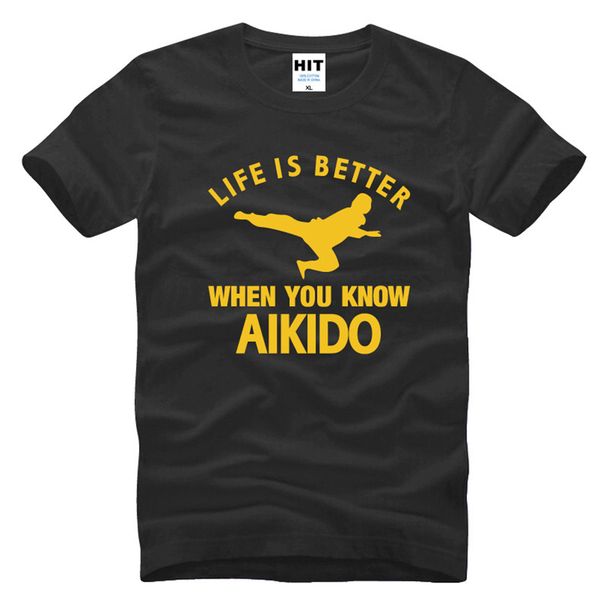 

life is better when you know aikido creative printed mens men t shirt tshirt 2016 new short sleeve o neck casual t-shirt tee