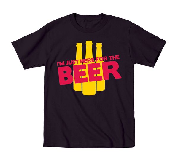 

2019 brand new o-neck short-sleeved slim fit striped here for the beer funny humor drinking sporter game footballert shirt