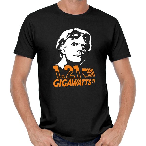 

doc brown zuruck in die zukunft back to the future 1.21 gigawatts good quality brand cotton shirt summer style cool shirts