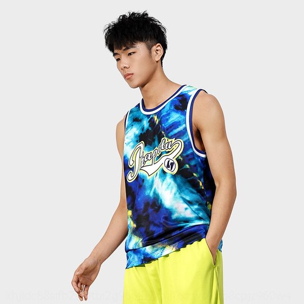 

летний новый спортивный жилет топ баскетбол мужской галстук окрашенная модный бренд свободный быстросохнущие баскетбол рубашка работает фитн, White;black