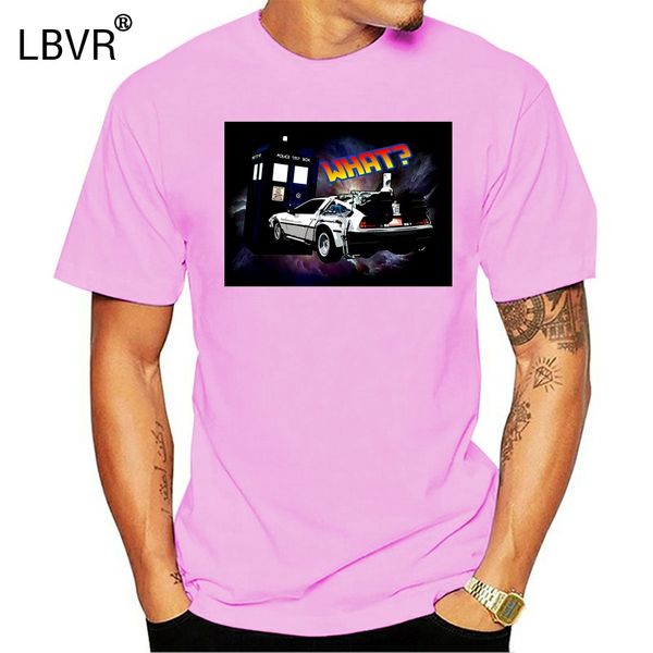 

tardis delorean crash t-shirt - what back to the doctor fan gift mens new funny tee shirt