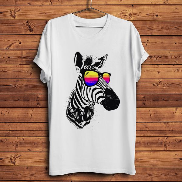 

cool summer zebra printed funny tshirt men new white short sleeve casual homme t shirt streetwear tee